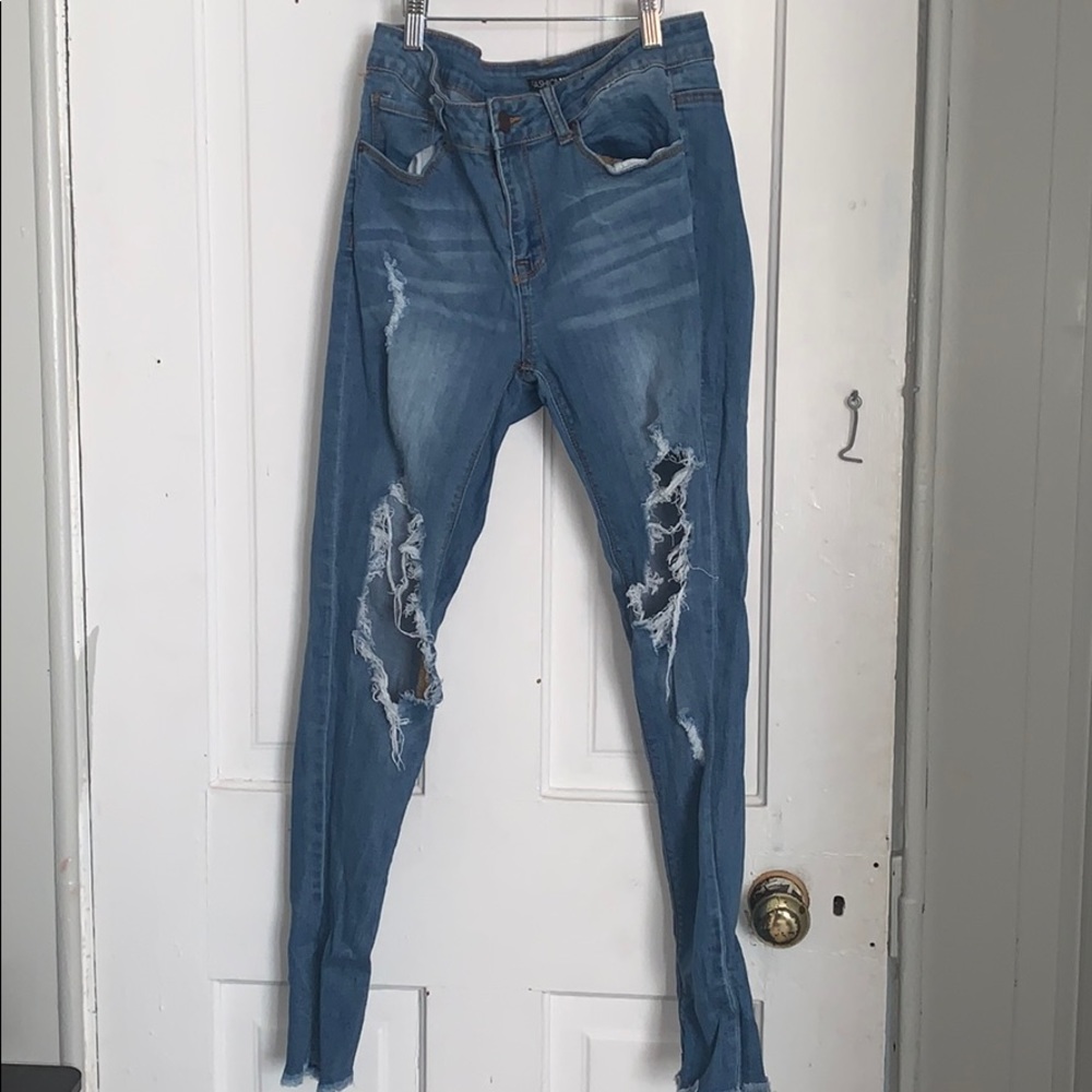 High waisted jeans